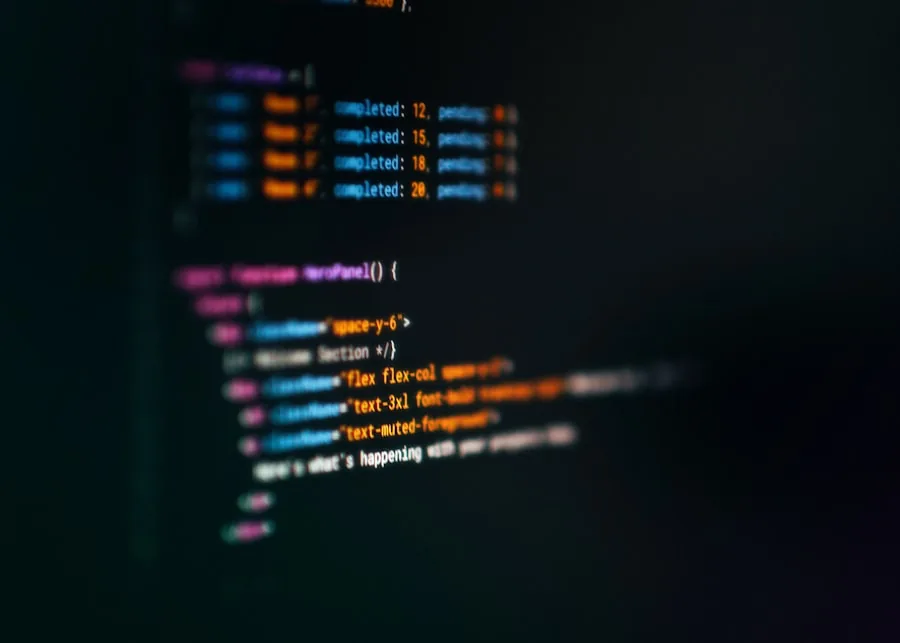 Close-up of source code in a dark editor